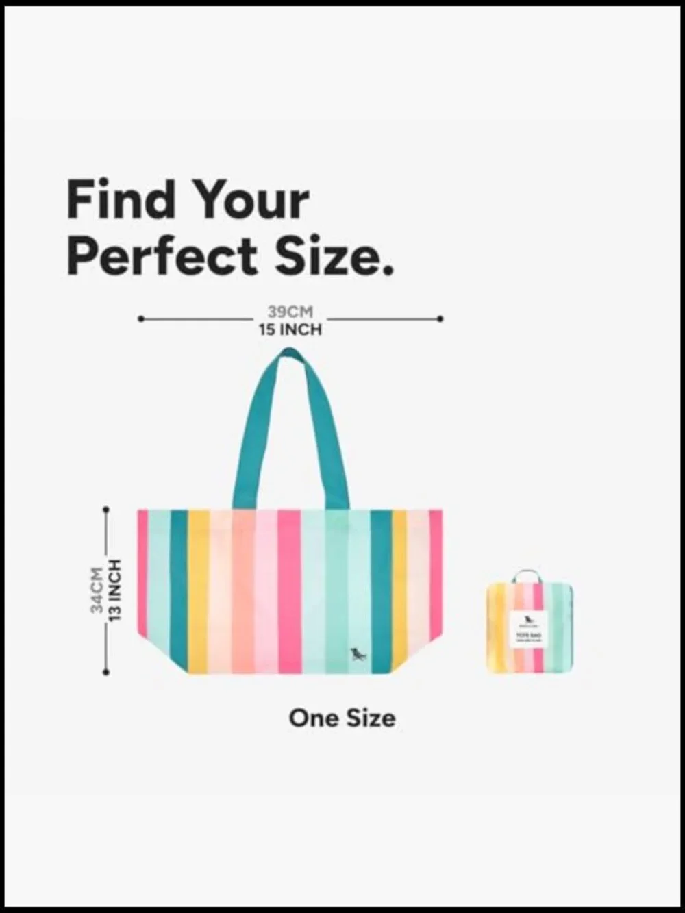 Everyday Beach Tote Bag Reusable Eco-Friendly Lightweight Foldable Carrier
